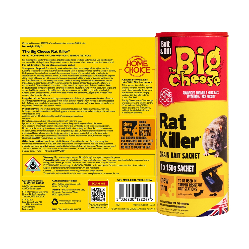 The Big Cheese Rat Killer Grain Bait Sachet 150g