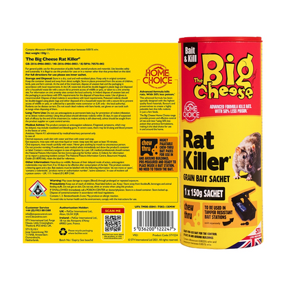 The Big Cheese Rat Killer Grain Bait Sachet 150g