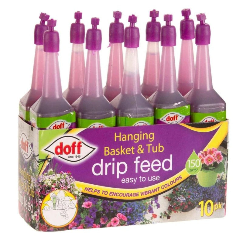 Doff Hanging Basket & Tub Drip Feeders - 10 Pack