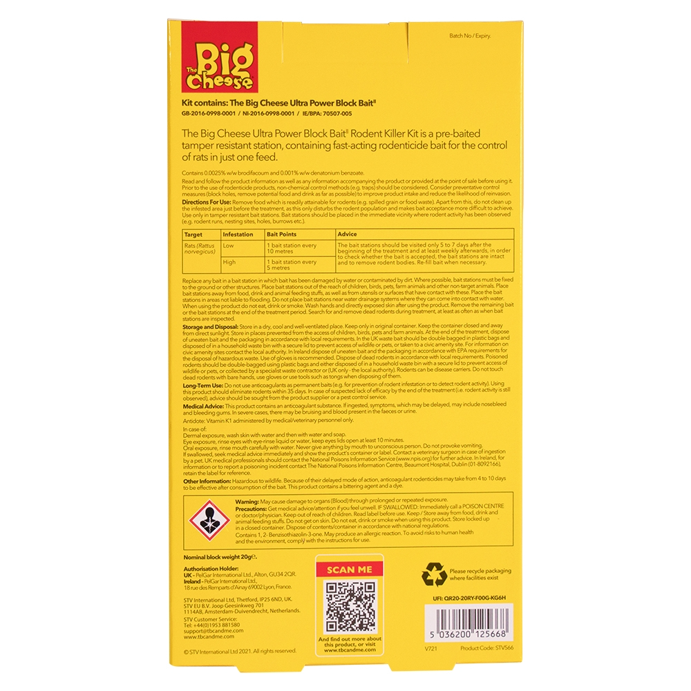 The Big Cheese Block Bait Rodent Killer Kit