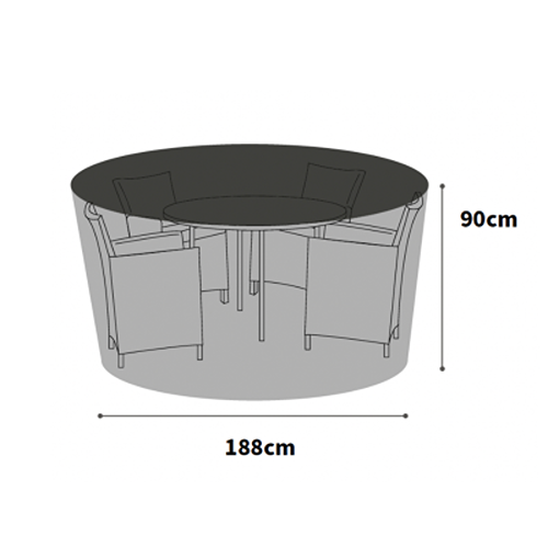 Bosmere Ultimate Circular Dining Set Cover Charcoal 4-6 Seat