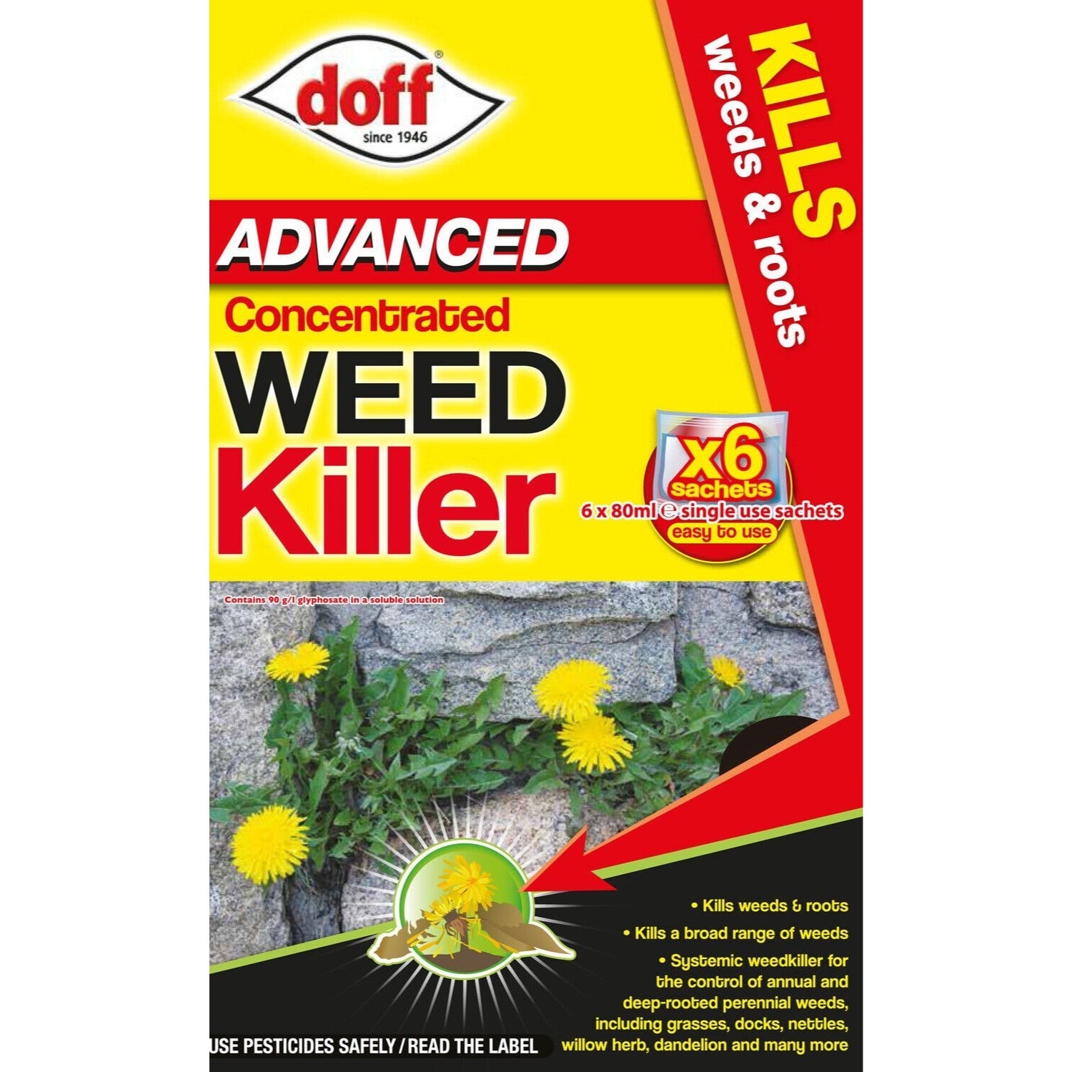 Doff Advanced Concentrated Weedkiller 3/6/10 sachets - 3 x 80ml 