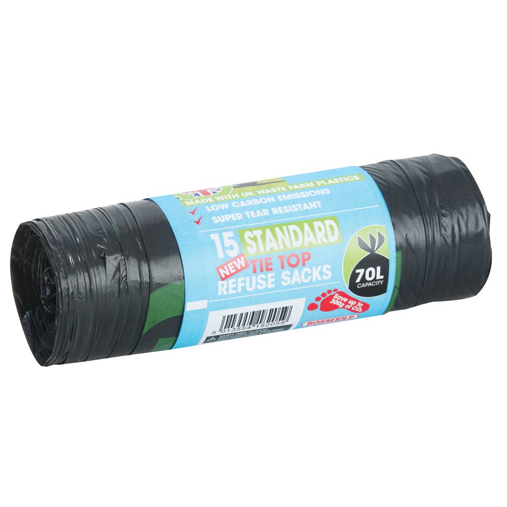 Growers Choice Standard Tie Top Refuse Sacks 70ltr 15pk