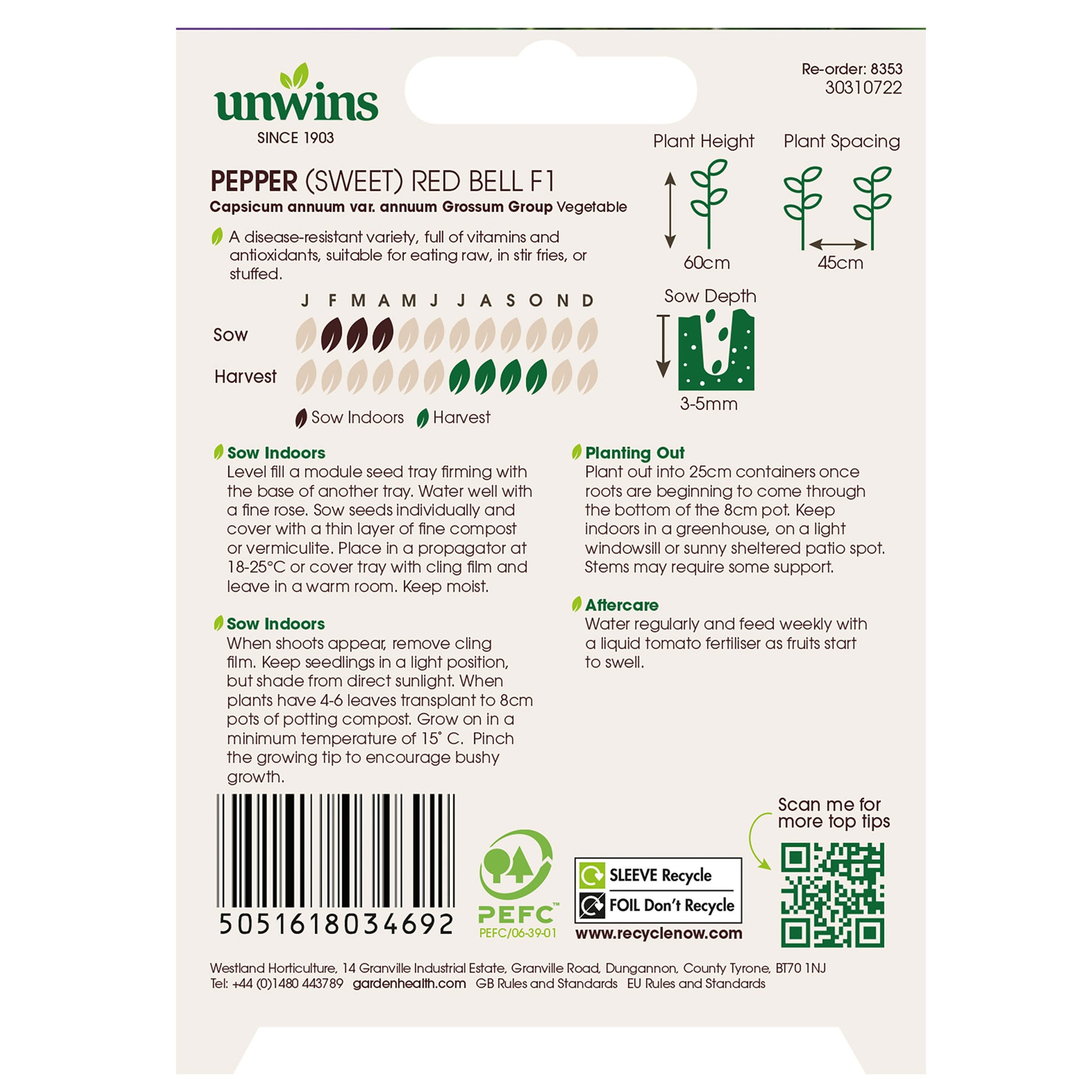 Pepper (Sweet) Red Bell F1