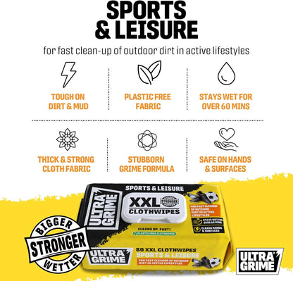 UltraGrime XXL Clothwipes Bundle – DIY, Pet & Sports & Leisure – 3 x 80 Pack