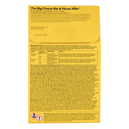 The Big Cheese Rat & Mouse Killer Grain Bait Sachet 25g x 6