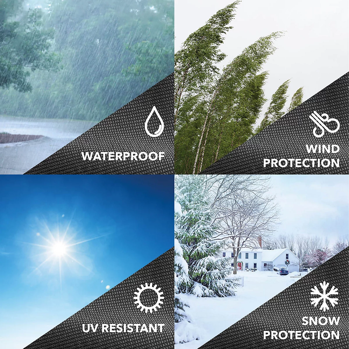 Bosmere Ultimate Rectangular Dining Set Cover Charcoal 6 Seat