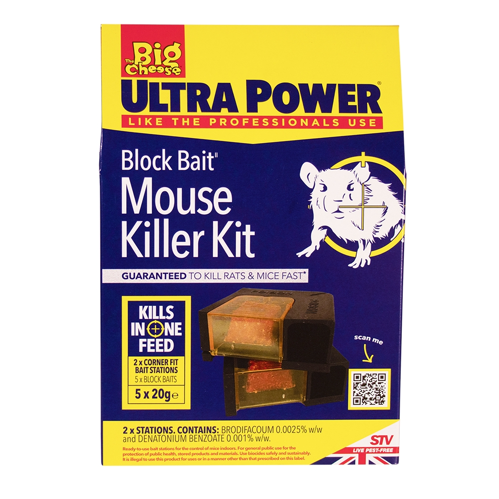 The Big Cheese Block Bait Mouse Killer Kit Twinpack