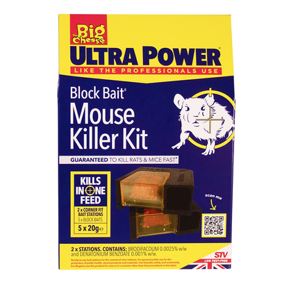 The Big Cheese Block Bait Mouse Killer Kit Twinpack