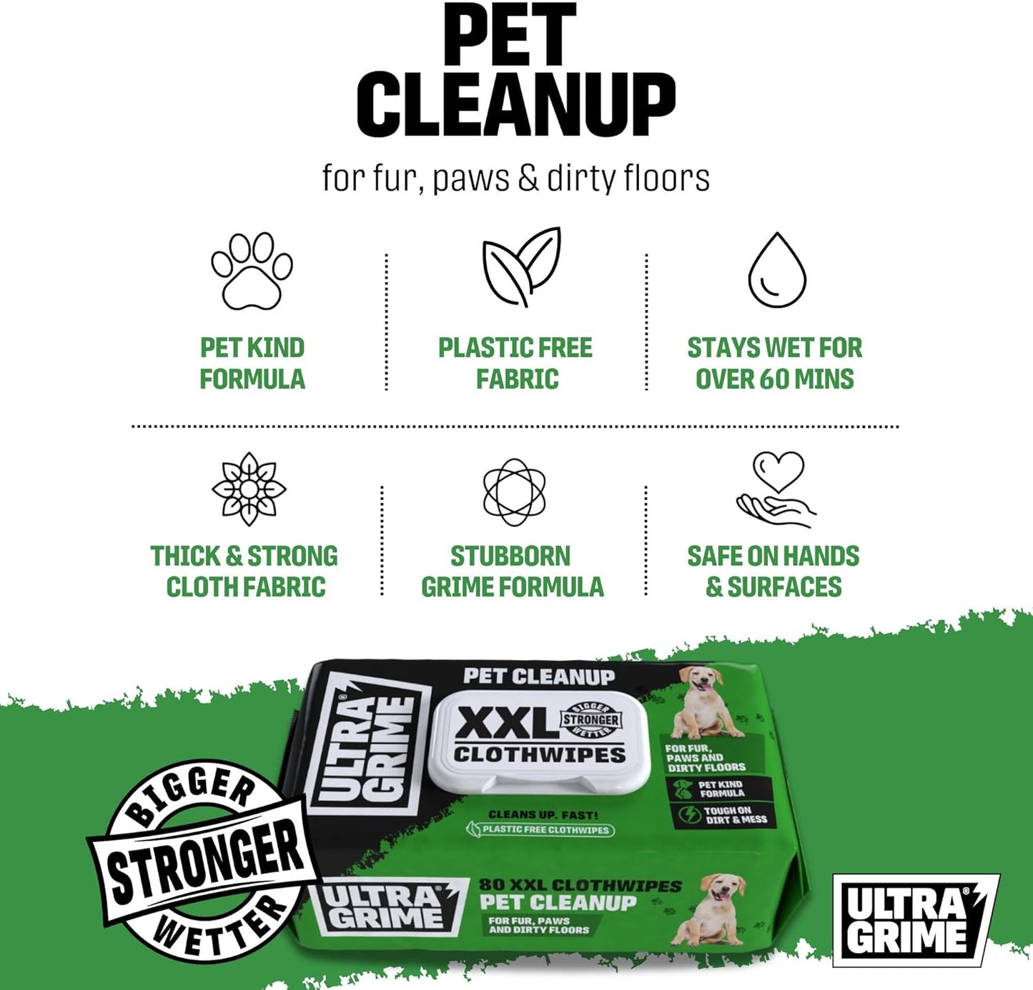 UltraGrime XXL Clothwipes Bundle – DIY, Pet & Sports & Leisure – 3 x 80 Pack