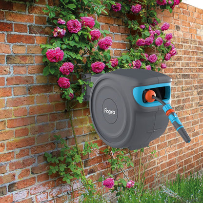 Flopro Automatic Wall Mounted Rewind Garden Hose Reel 20m