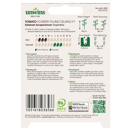 Tomato (Cherry Plum) Celano F1