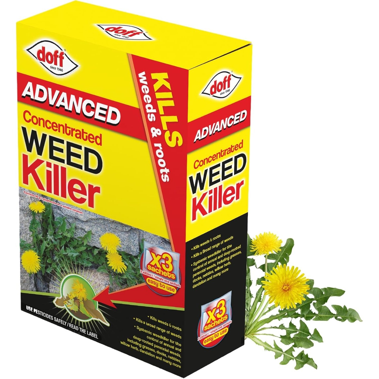 Doff Advanced Concentrated Weedkiller 3/6/10 sachets - 3 x 80ml 