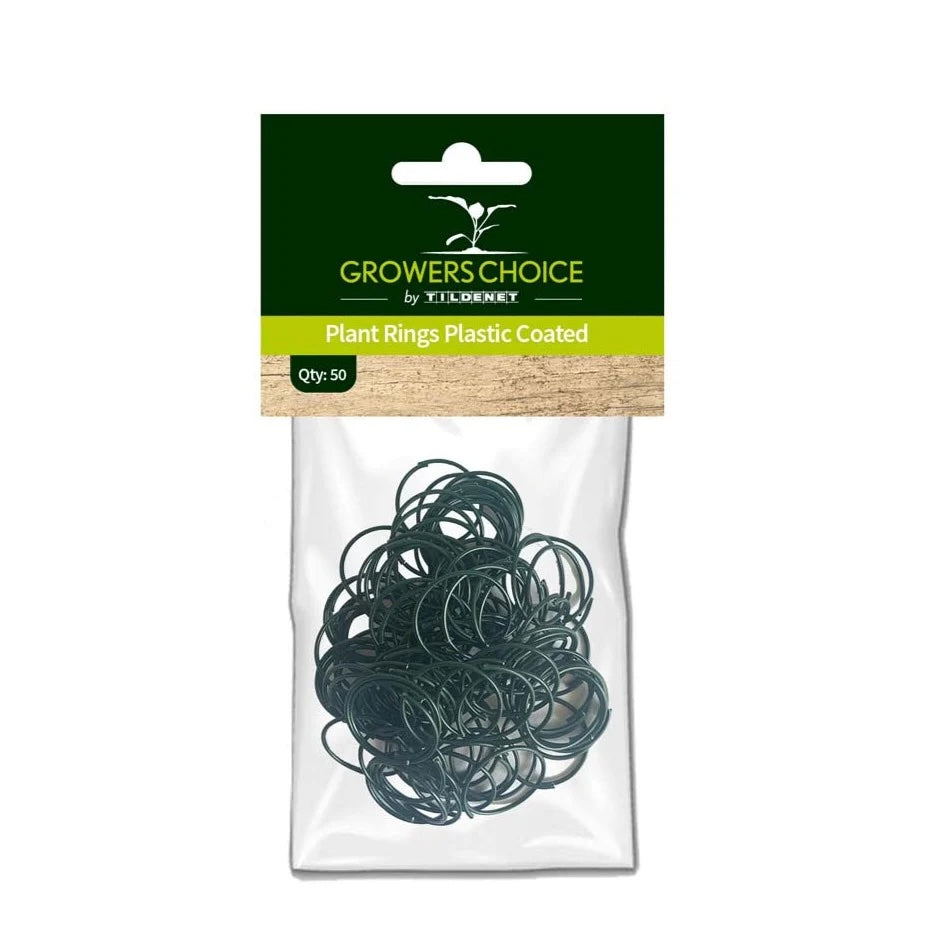 Growers Choice Plastic Coated Plant Rings Green 2.5cm 50pk