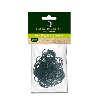 Growers Choice Plastic Coated Plant Rings Green 2.5cm 50pk
