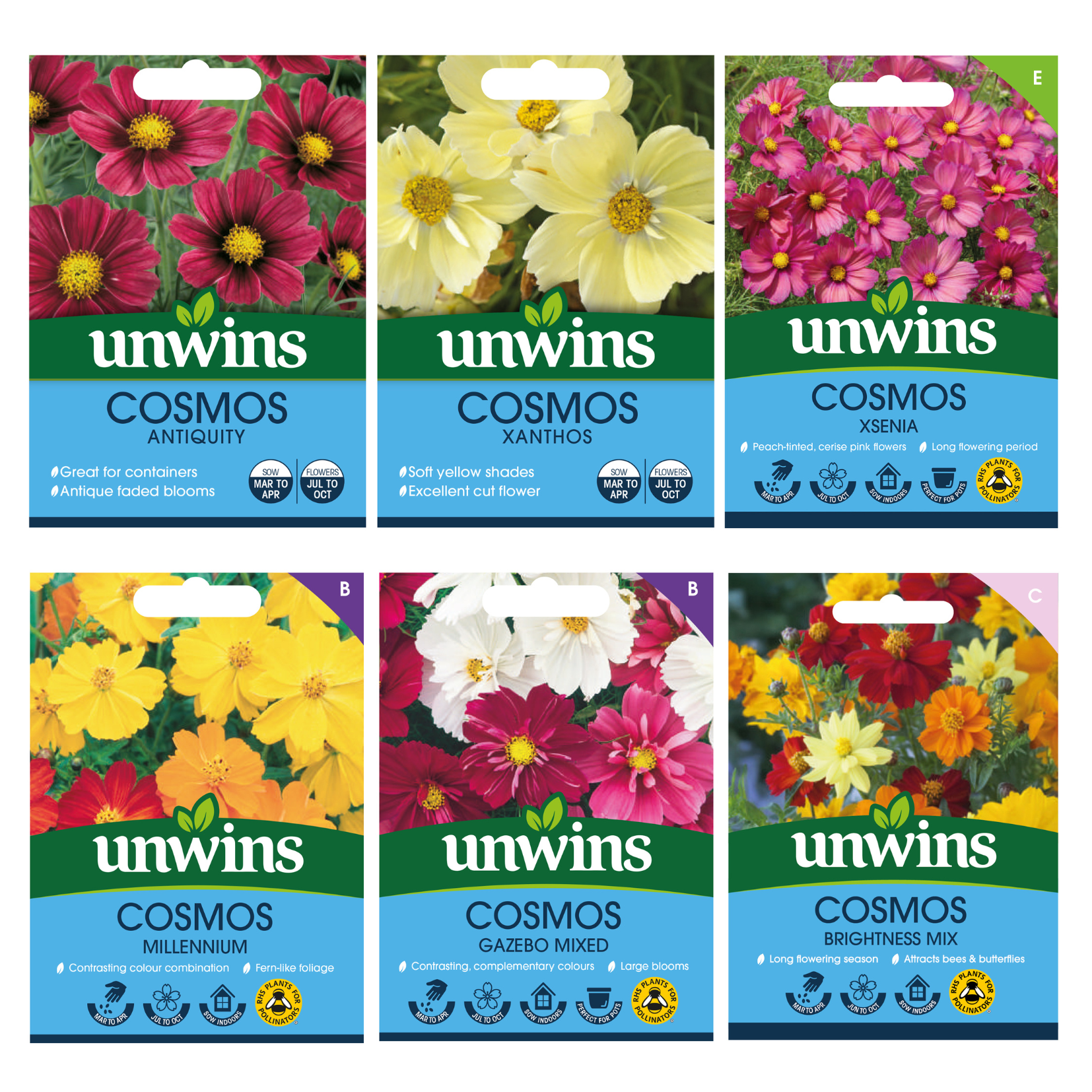 Unwins Cosmos Sunset Seed Bundle