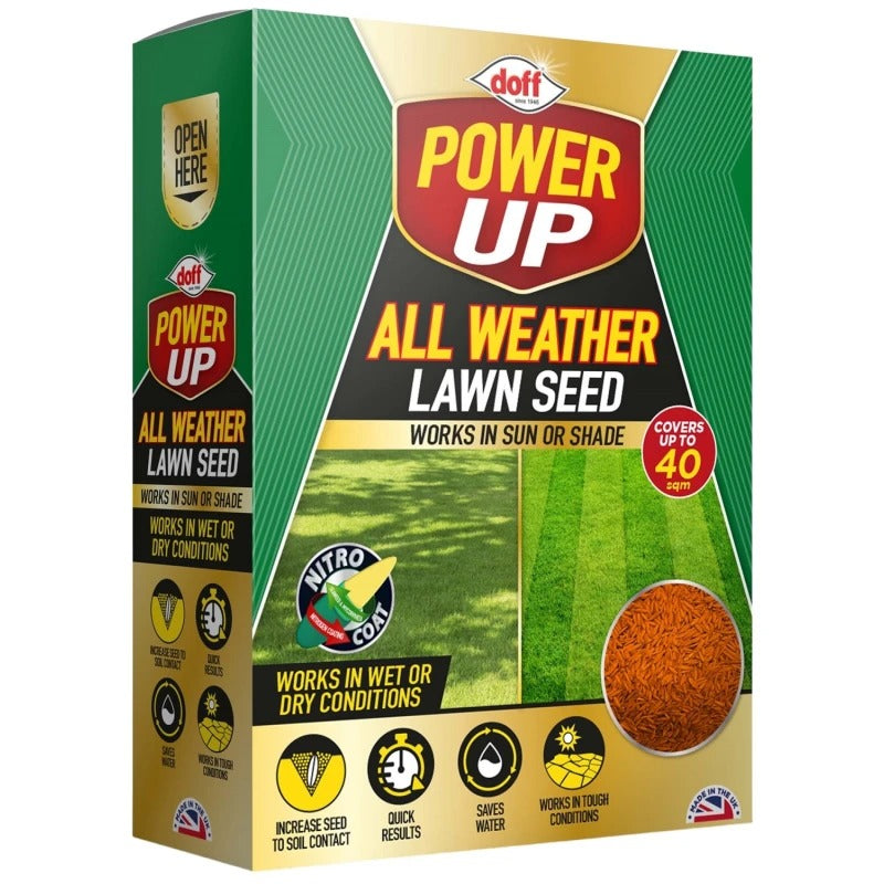 Doff Power Up All Weather Lawn Seed with NITRO-COAT - 1kg