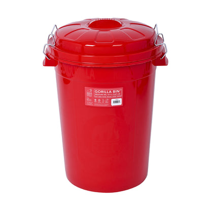 Red Gorilla Bin With Clip Lid 50 Lt