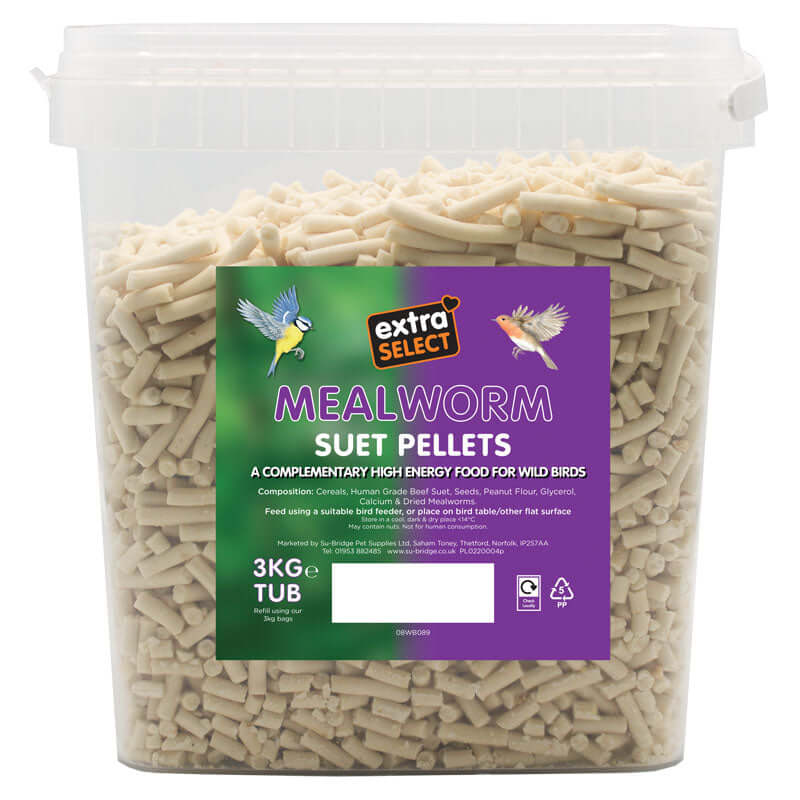 Extra Select Mealworm Suet Pellets Tub 3kg