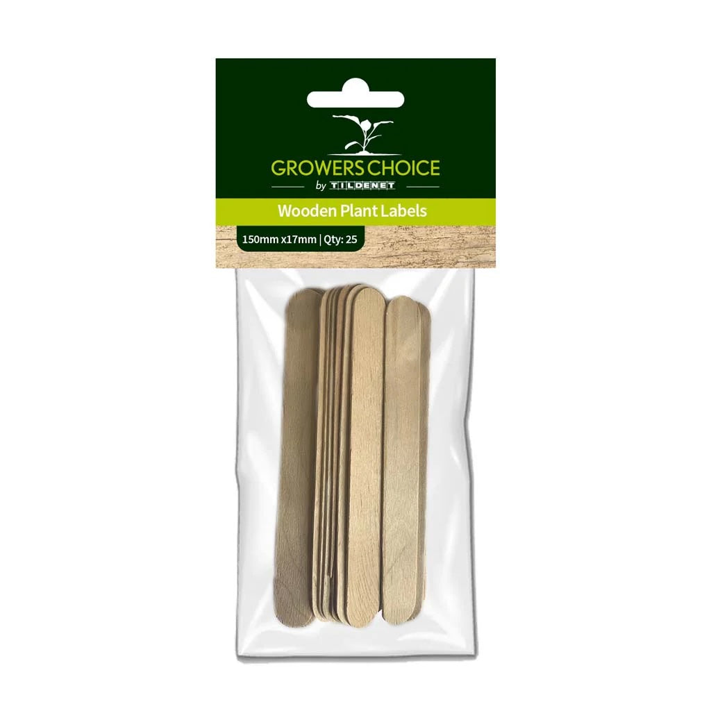 Growers Choice Wooden Plant Labels 150mm x 17mm 25pk