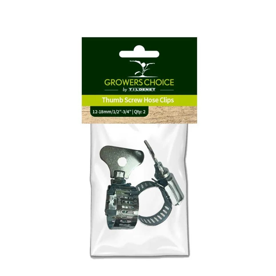 Growers Choice Thumb Screw Hose Clips 12-19mm 2pk