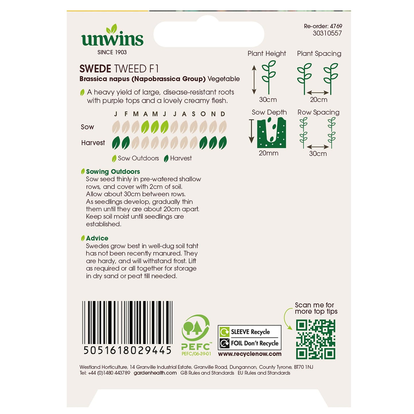 Unwins Sunday Roast Veg Seed Bundle