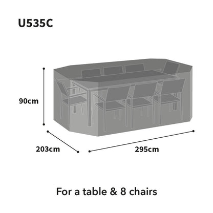 Bosmere Ultimate Rectangular Dining Set Cover Charcoal 8 Seat