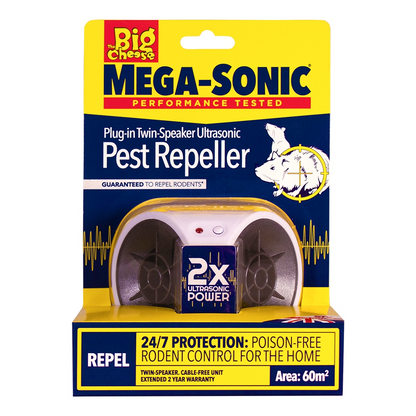 The Big Cheese Mega-Sonic® Plug-In Twin-Speaker Pest Repeller