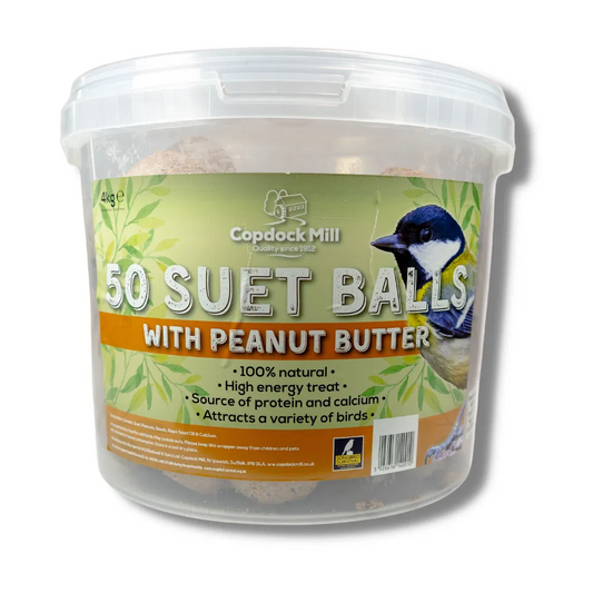 Copdock Mill 50 Suet Balls Peanut Butter Tub