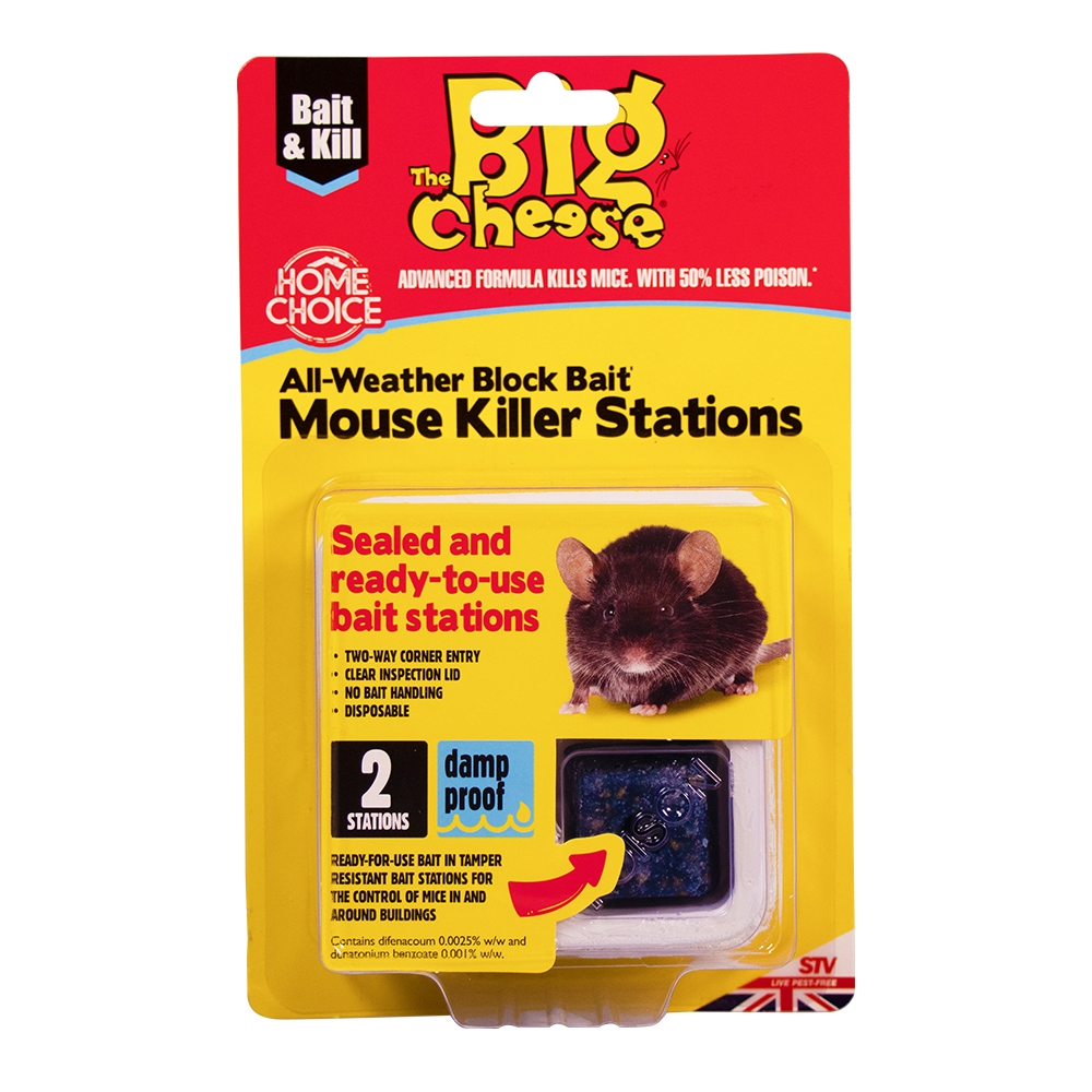 The Big Cheese Ready-Baited Mouse Killer Station Twinpack