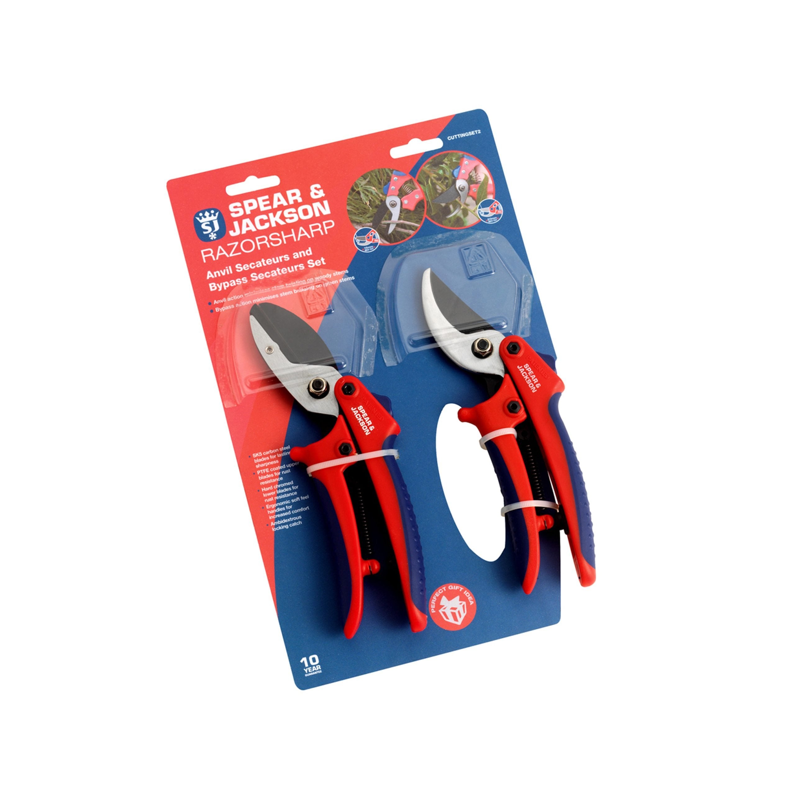 Spear & Jackson Bypass and Anvil Secateurs Gift Set