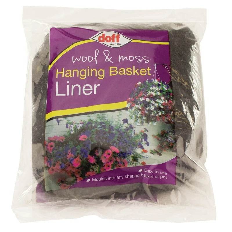 Doff Wool & Moss Hanging Basket Liner - Single
