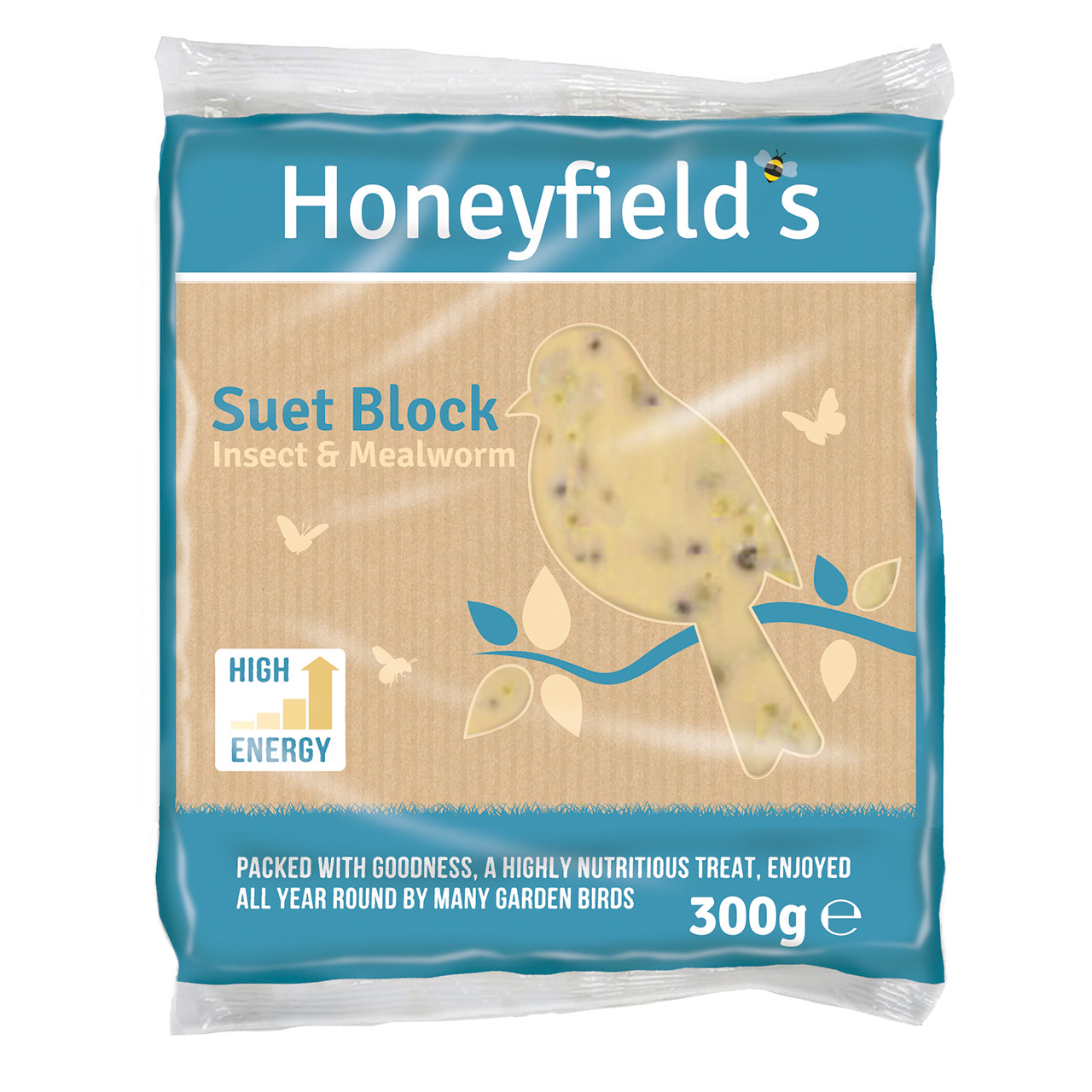 Honeyfield's Suet Block With Insect & Mealworm 300g