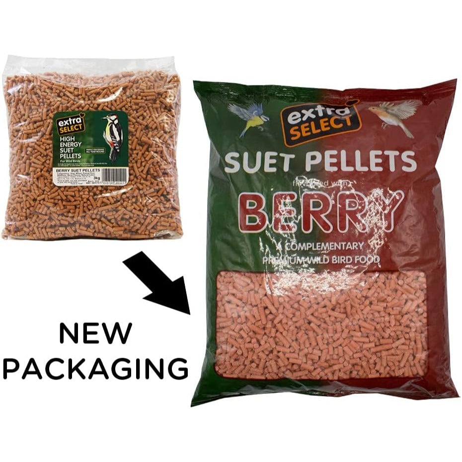 Extra Select Suet Pellets Complementary Wild Bird Food Berry Refill 3kg