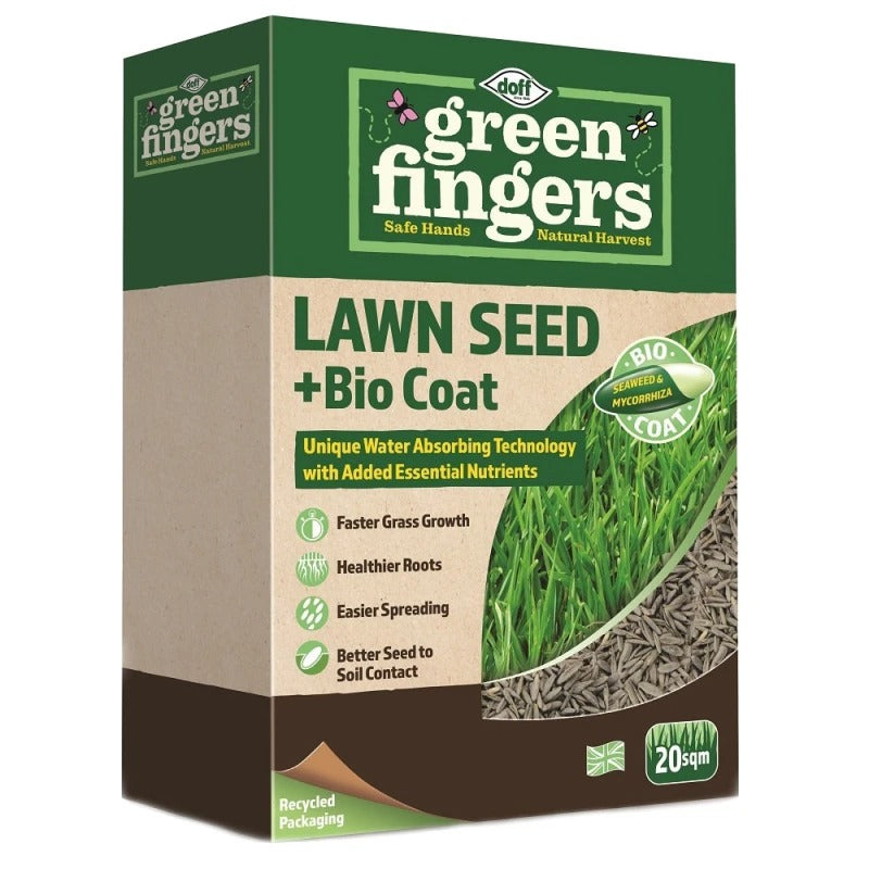 Doff Green Fingers Lawn Seed + Bio Coat