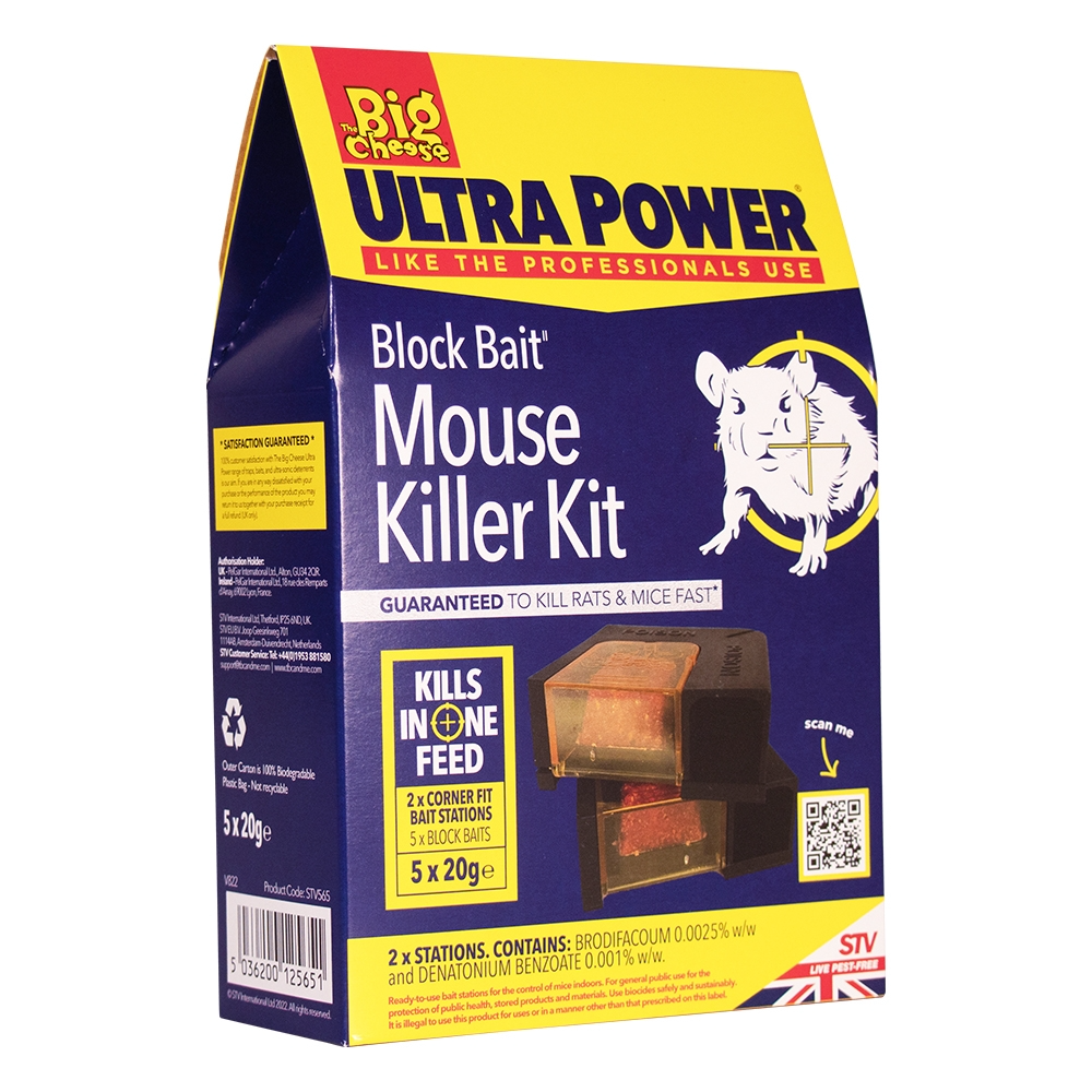 The Big Cheese Block Bait Mouse Killer Kit Twinpack