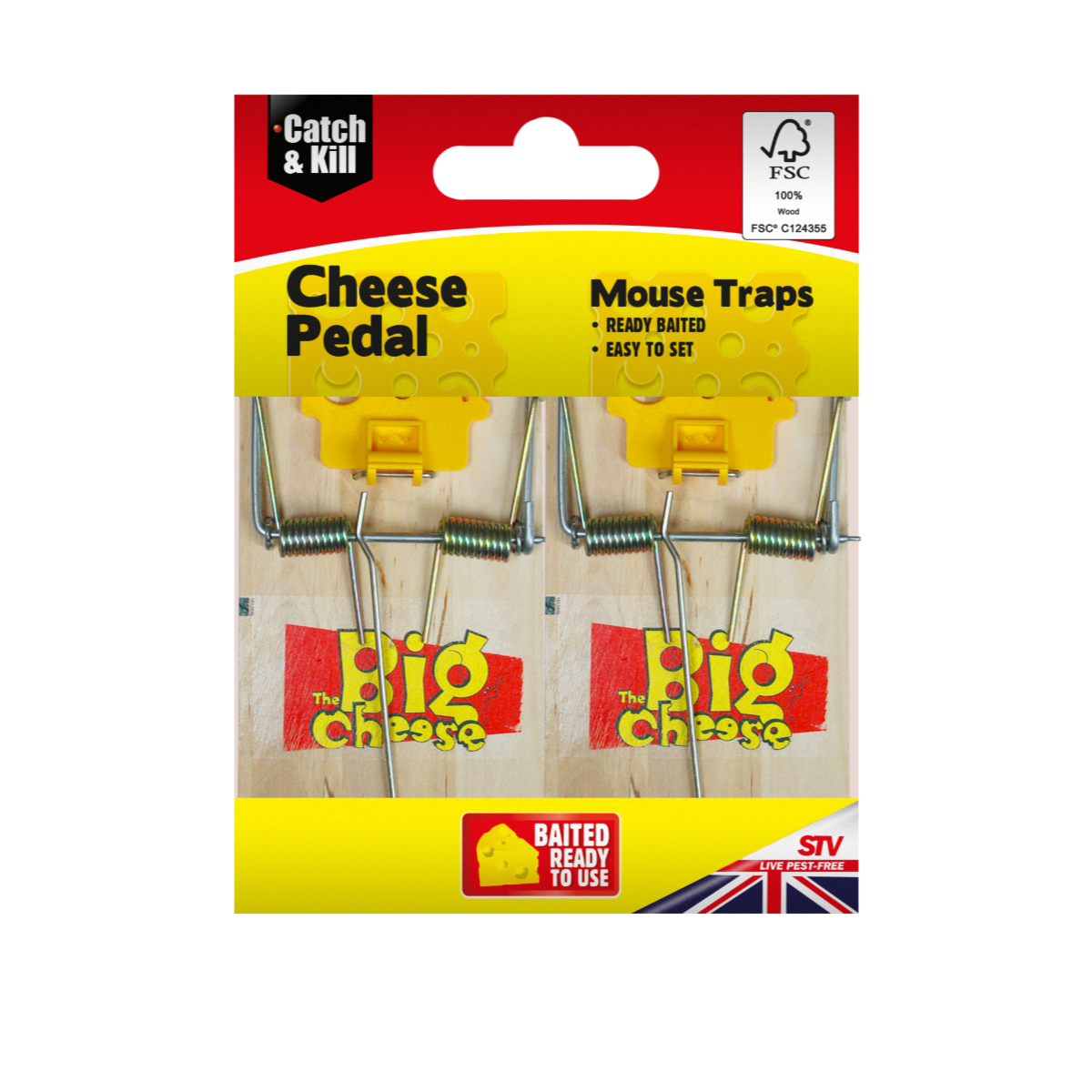The Big Cheese Cheese Pedal FSC Mouse Trap Twinpack