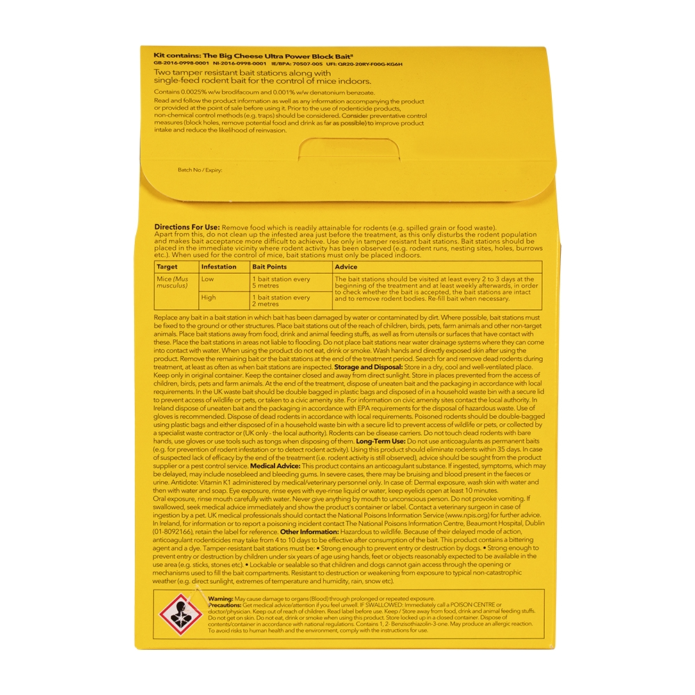 The Big Cheese Block Bait Mouse Killer Kit Twinpack