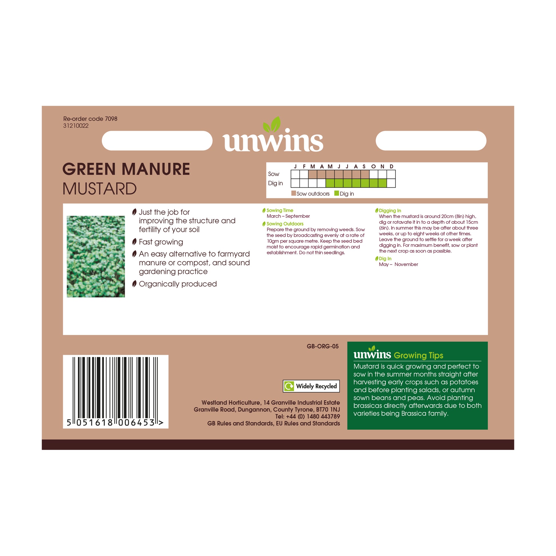Unwins Green Manure Seeds Range